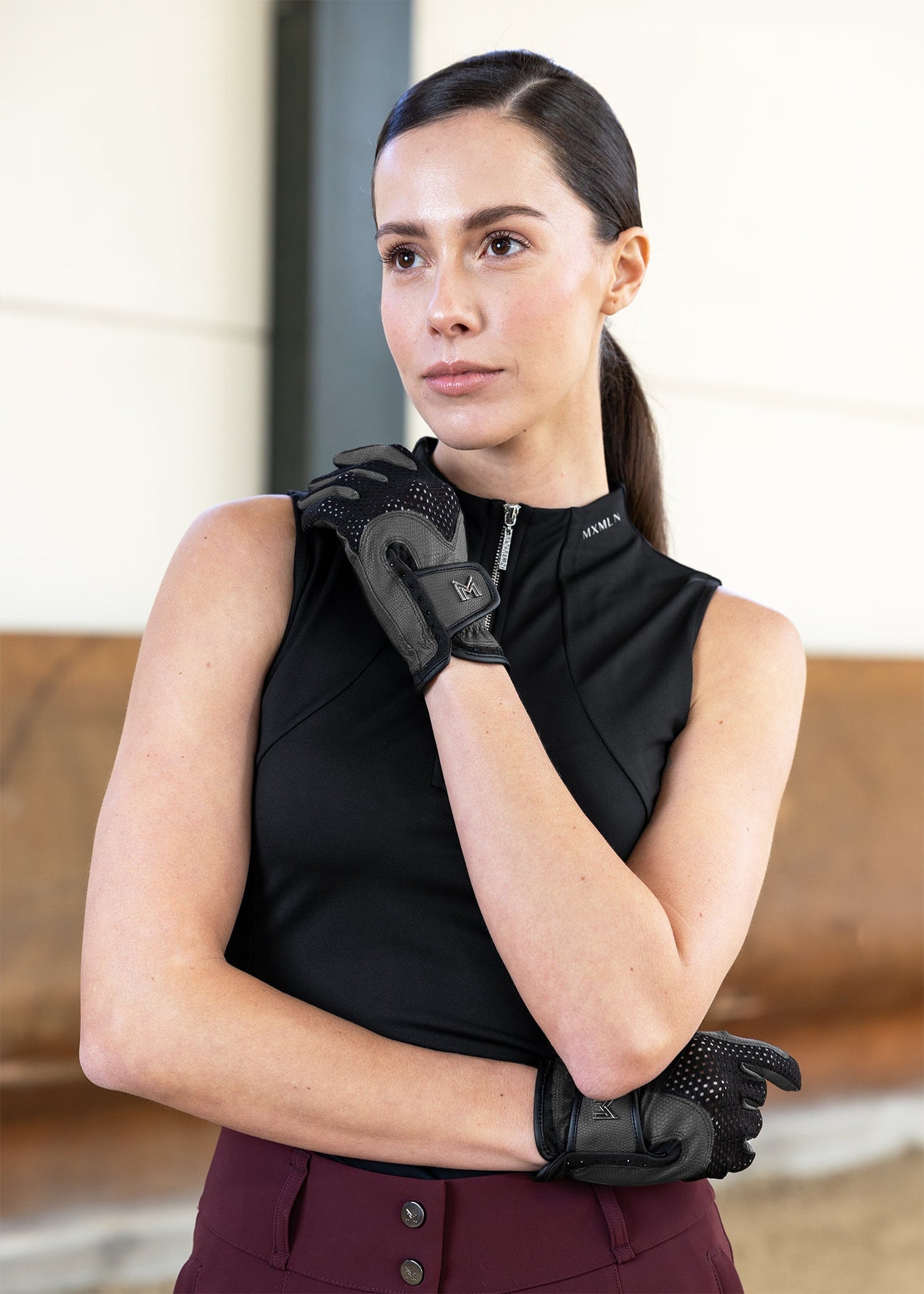Producto ecuestre Maximilian Equestrian Ava Riding Gloves (Grey/Black) detalle 5