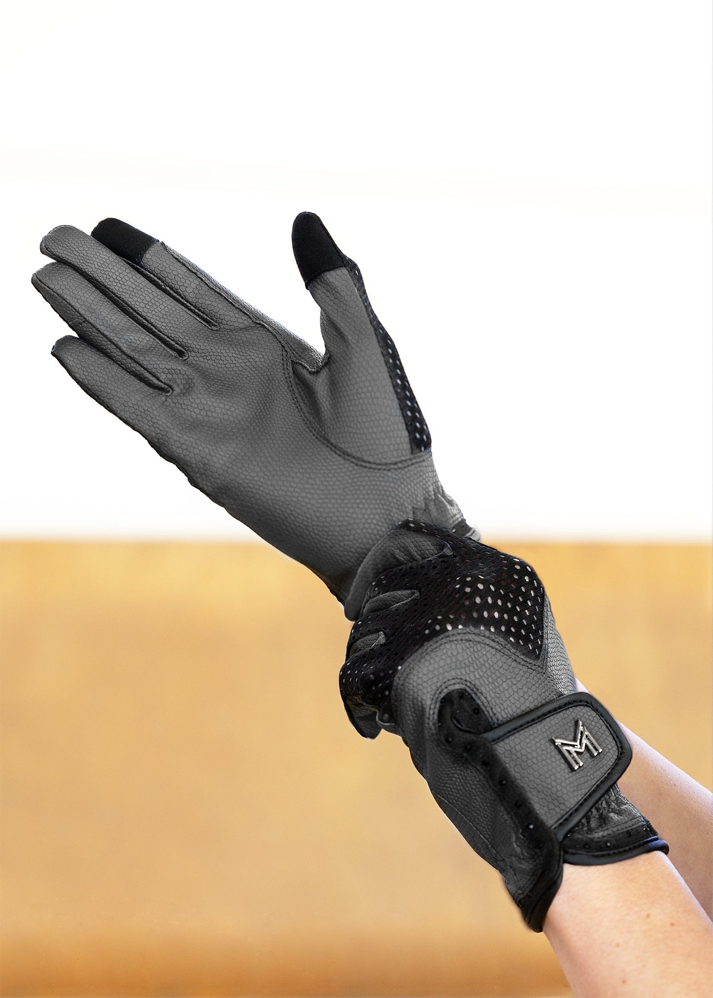 Producto ecuestre Maximilian Equestrian Ava Riding Gloves (Grey/Black) detalle 2