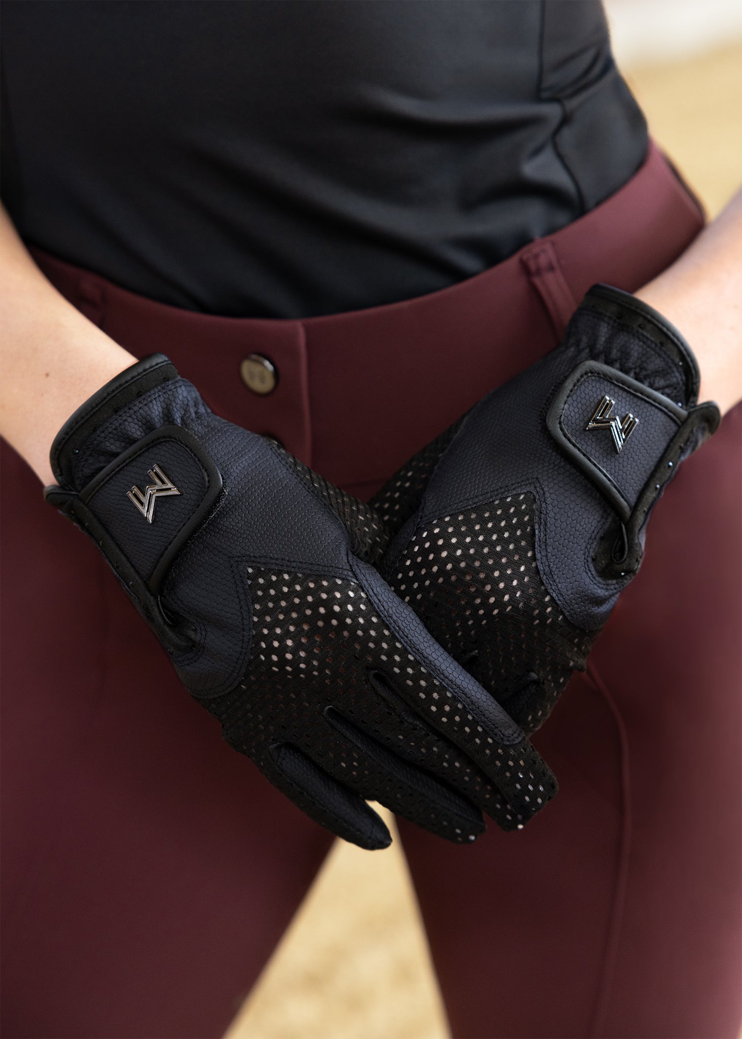 Producto ecuestre Maximilian Equestrian Ava Riding Gloves (Navy/Black) vista principal