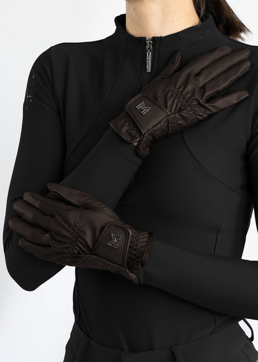 Maximilian Equestrian Emblem Riding guantes (Chocolate) para equitación - vista 2