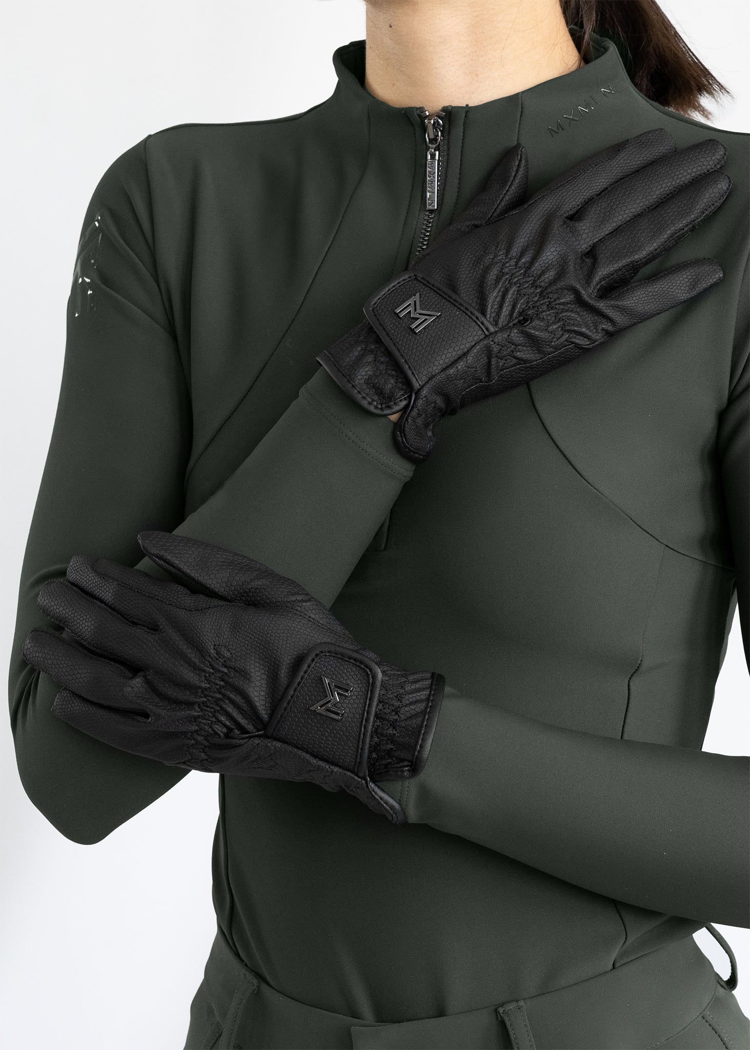 Producto ecuestre Maximilian Equestrian Emblem Riding Gloves (Black) detalle 2