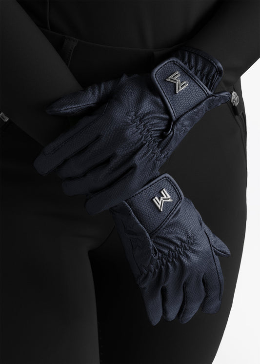 Maximilian Equestrian Emblem Riding guantes (Navy) para equitación
