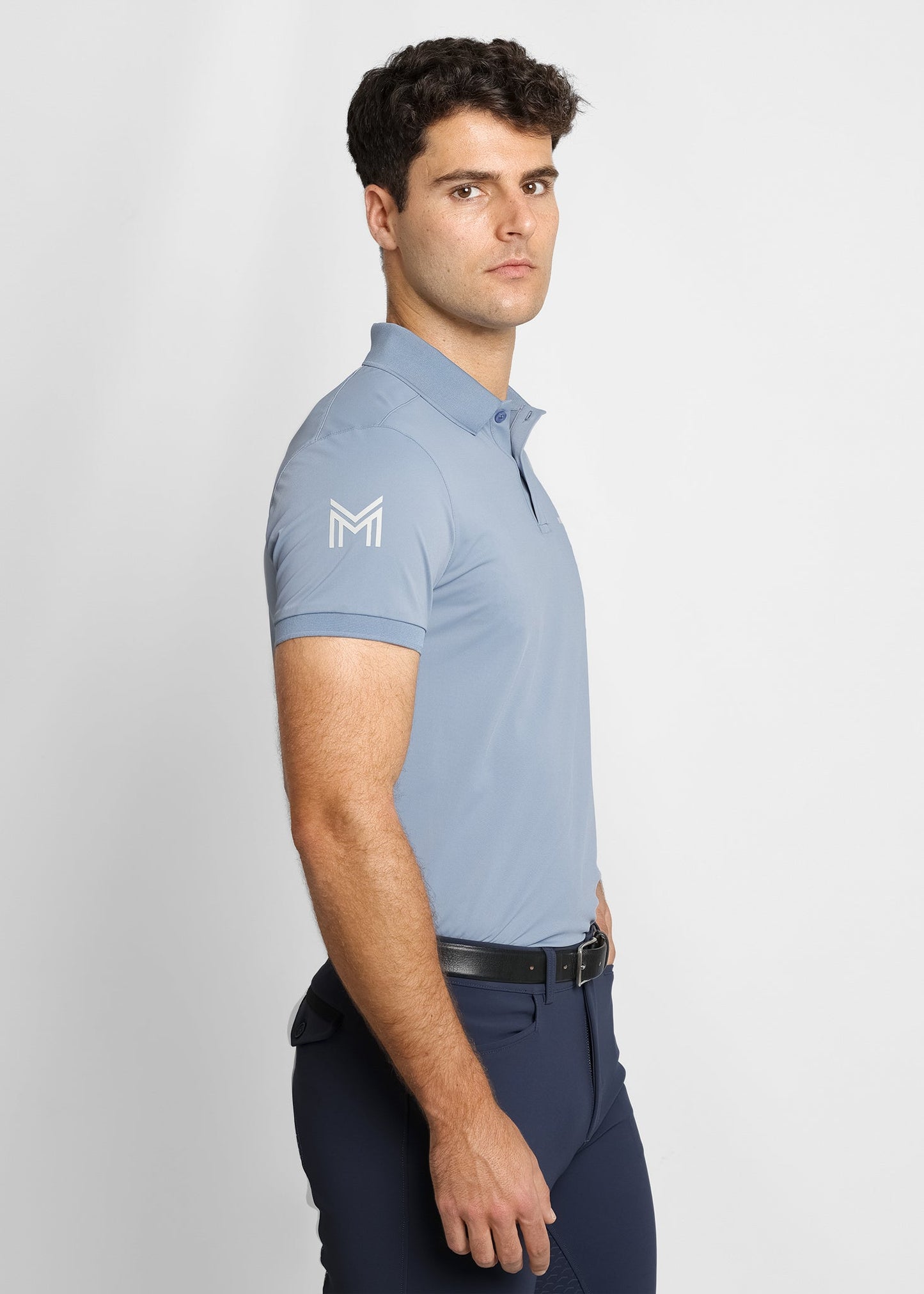 Camiseta técnica Maximilian Equestrian Blaze Polo Shirt (Steel Blue) detalle 4