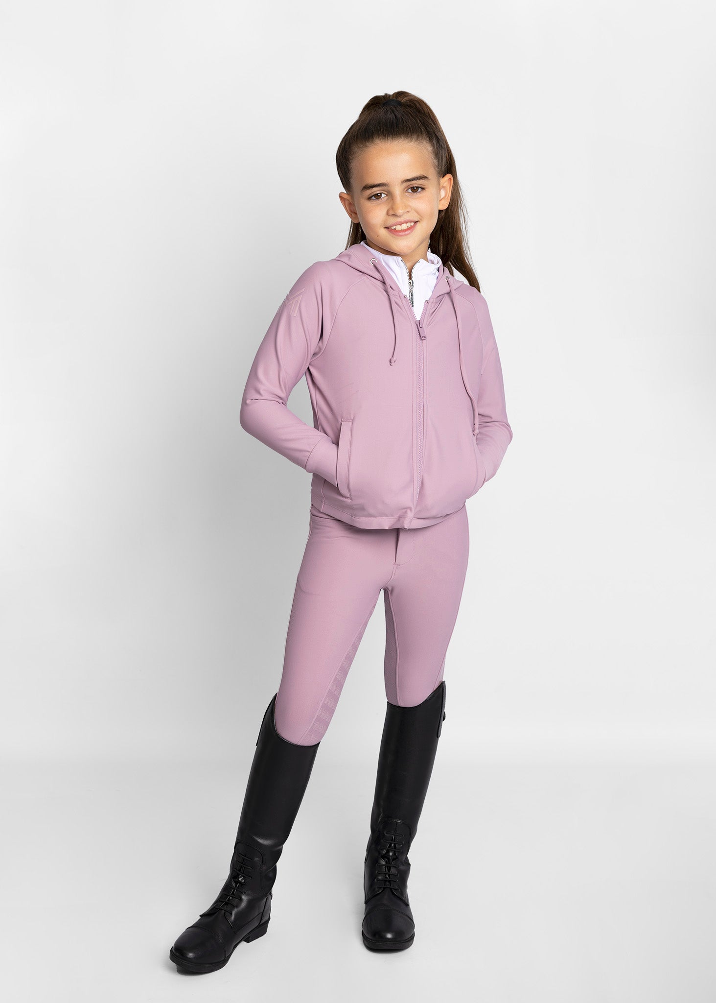 Producto ecuestre Maximilian Equestrian YR Reflection Zip Hoodie (Mauve) detalle 6