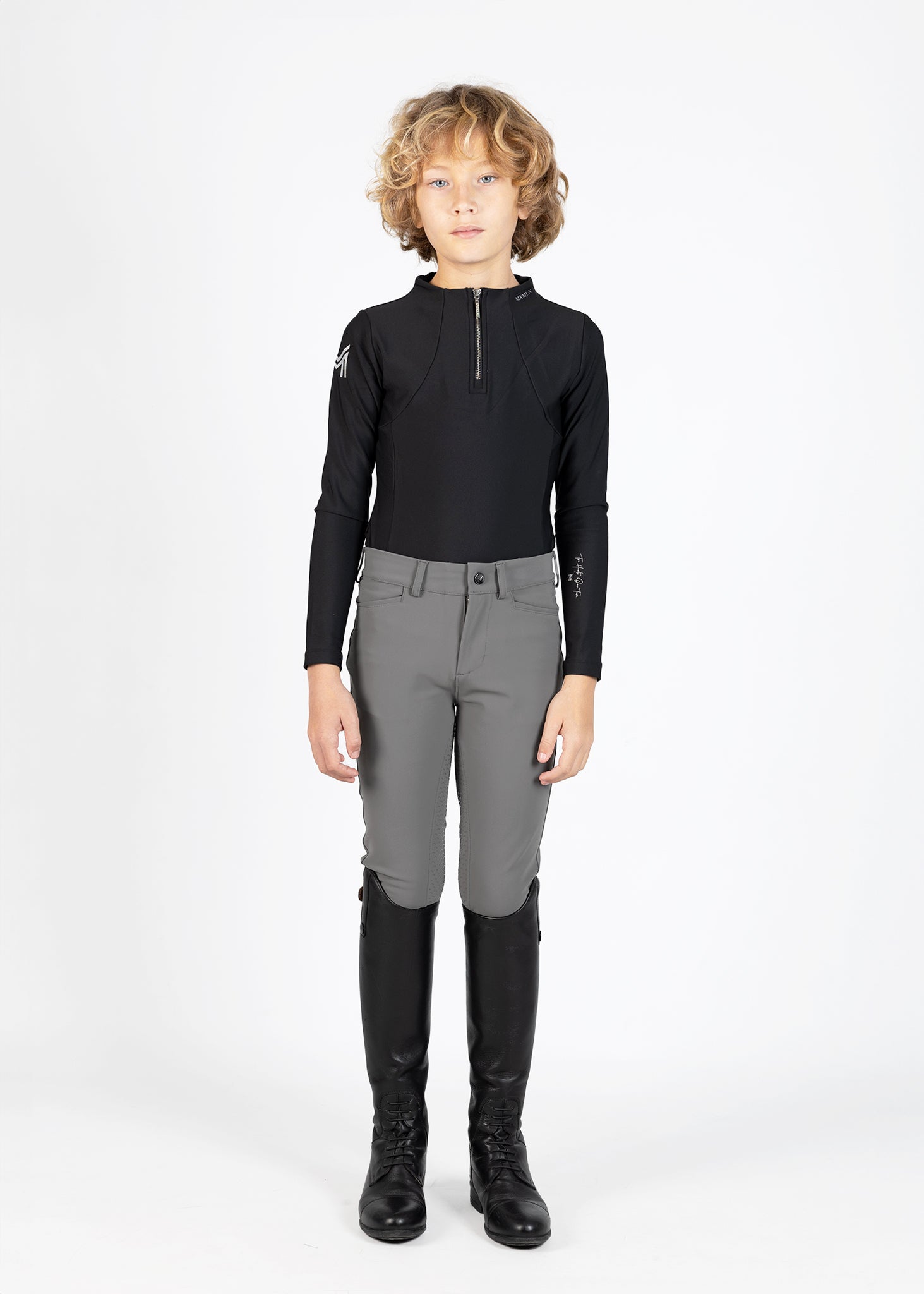 Producto ecuestre Maximilian Equestrian YR Performance Breeches (Grey) vista principal