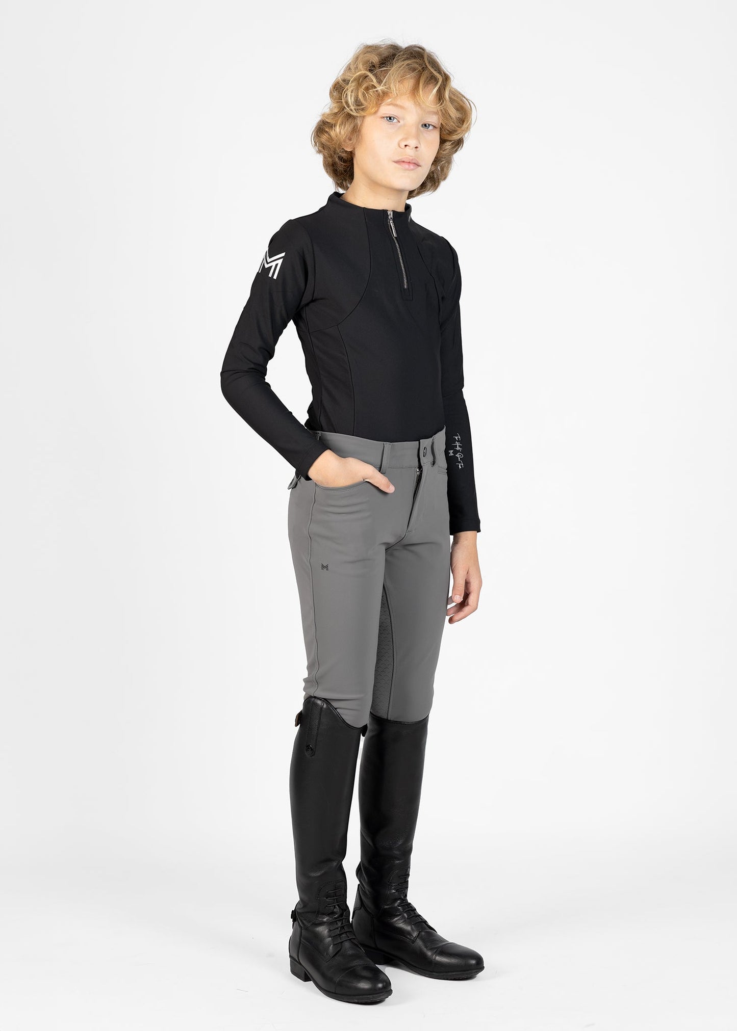 Producto ecuestre Maximilian Equestrian YR Performance Breeches (Grey) detalle 6