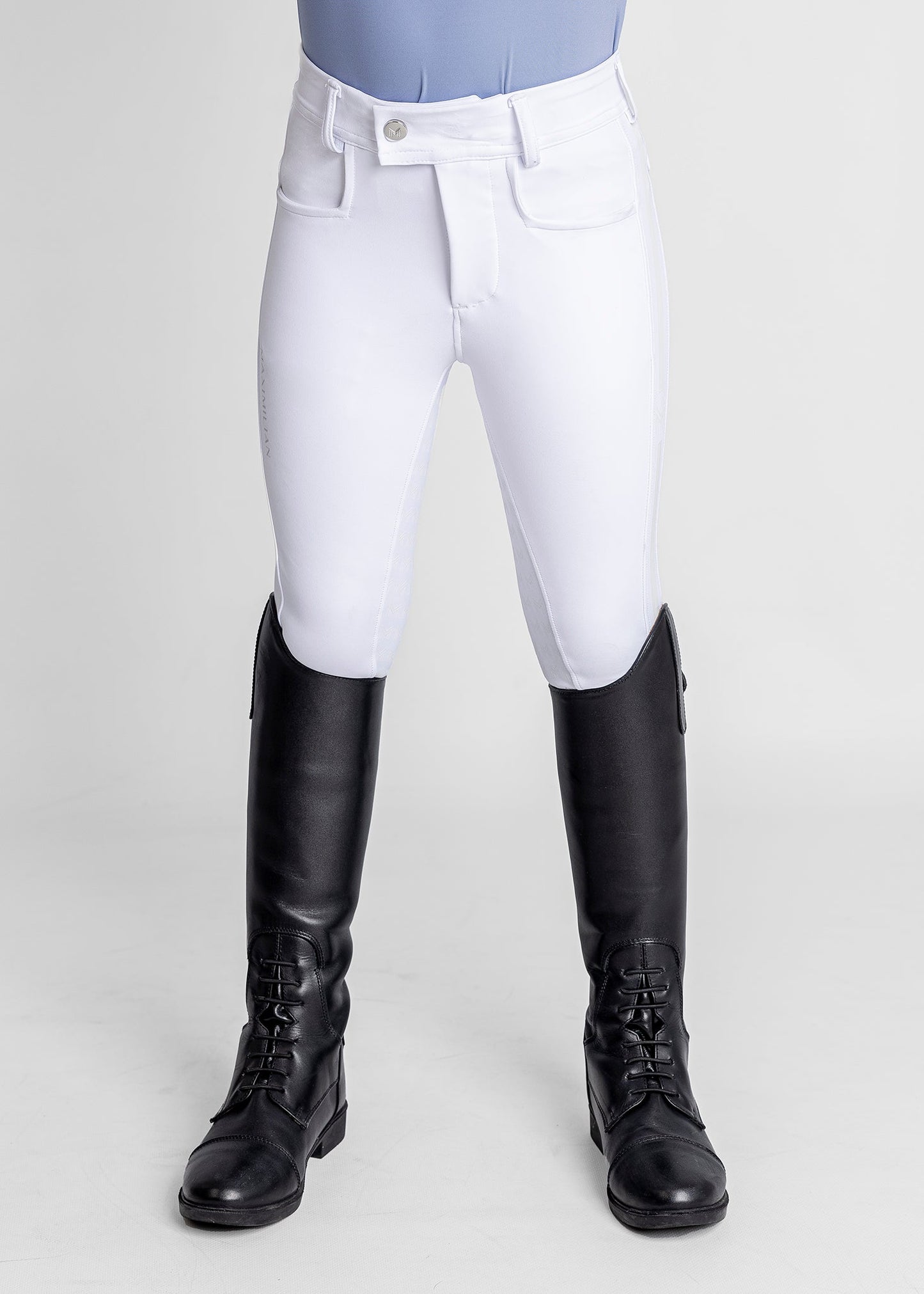 Producto ecuestre Maximilian Equestrian YR Reflection Breeches (White) detalle 6
