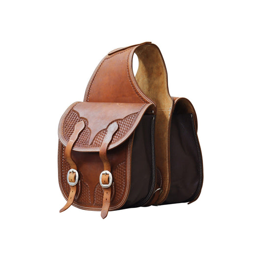 Bolso de cuero tipo cesta Pool's - Dark Oil