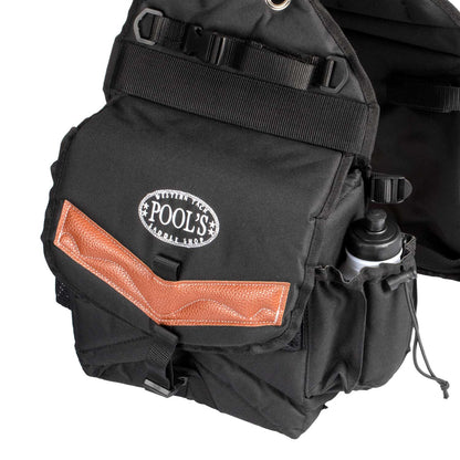 Alforja trasera deluxe 2 bolsillos Pool's - Negro