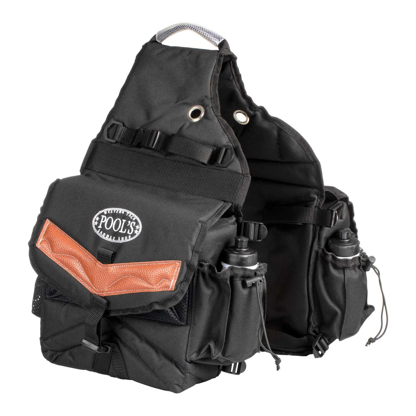 Alforja trasera deluxe 2 bolsillos Pool's - Negro