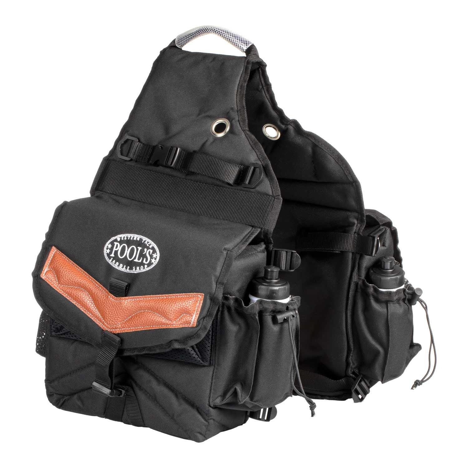 Alforja trasera deluxe 2 bolsillos Pool's - Negro