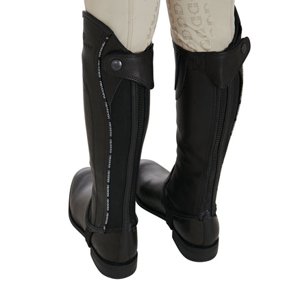 Polainas para niños con elástico suave de cuero Equestro - Negro