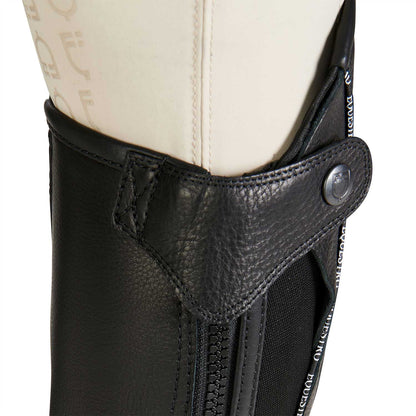 Polainas para niños con elástico suave de cuero Equestro - Negro