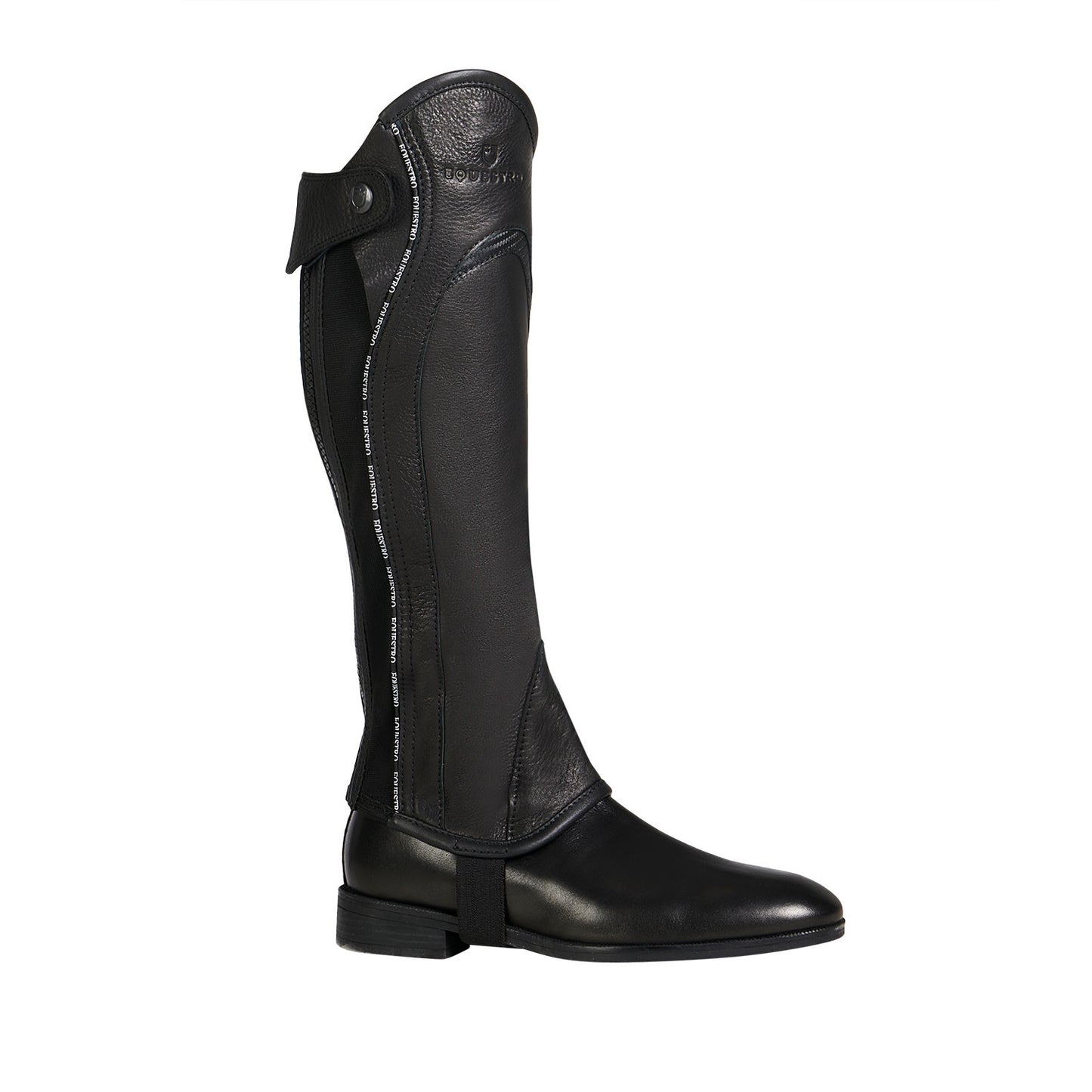 Polainas unisex de cuero con ribete en contraste Equestro - Negro