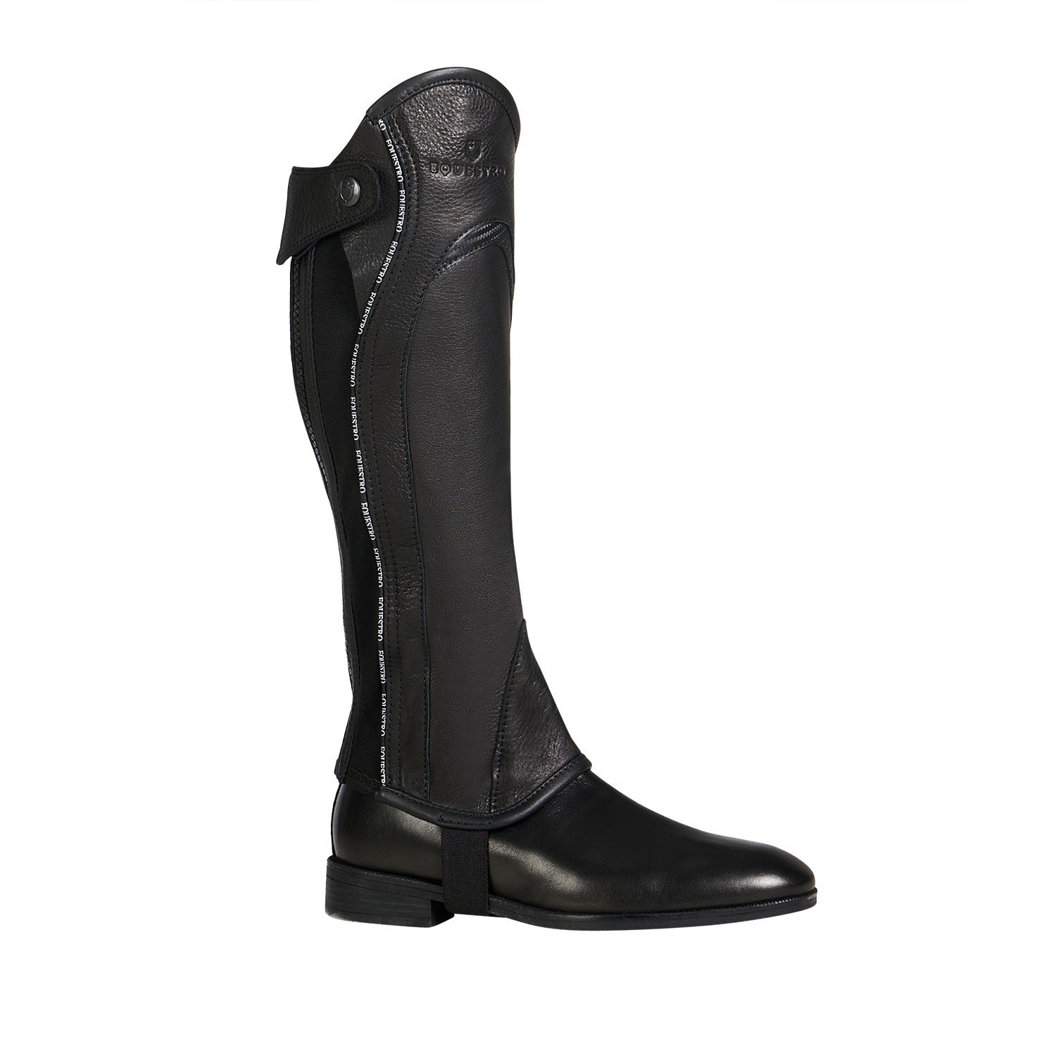 Polainas unisex de cuero con ribete en contraste Equestro - Negro