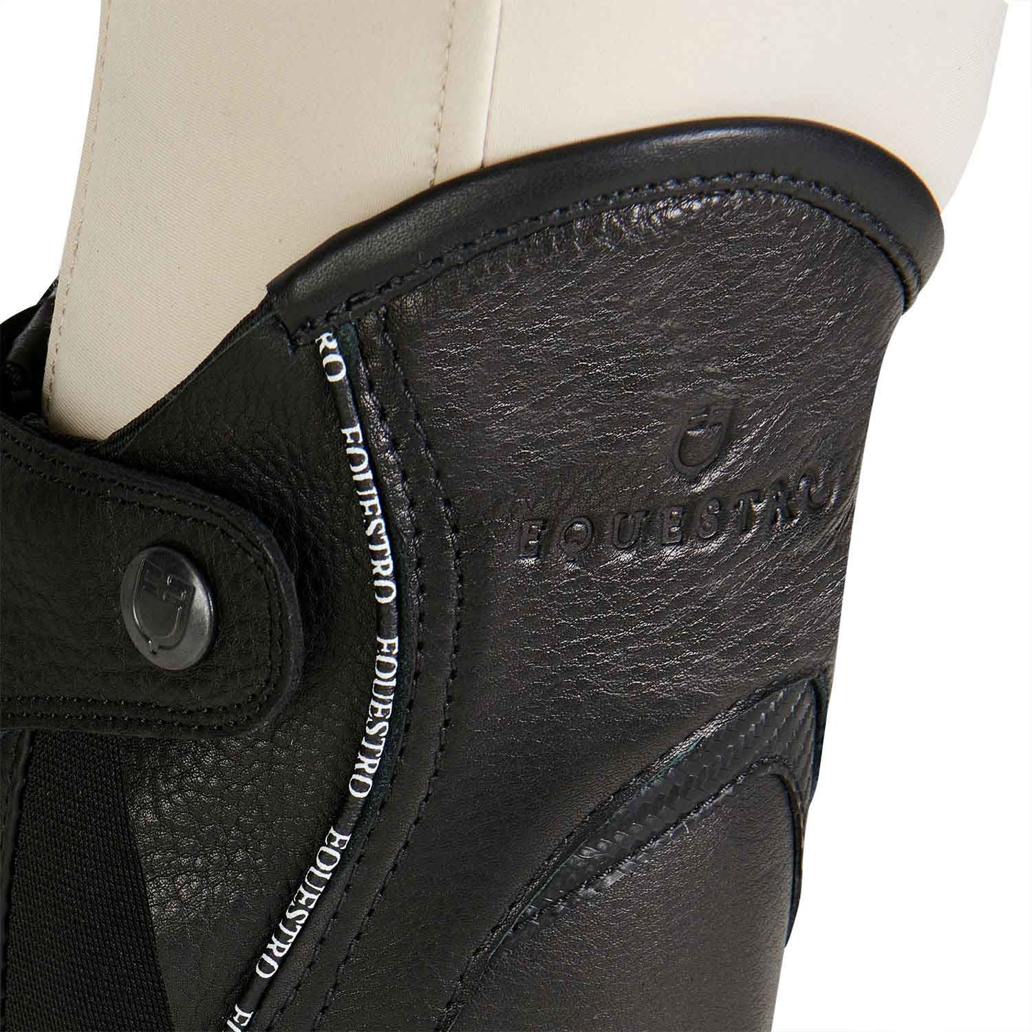 Polainas unisex de cuero con ribete en contraste Equestro - Negro