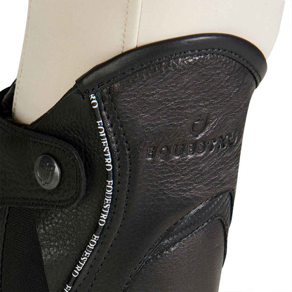 Polainas unisex de cuero con ribete en contraste Equestro - Negro