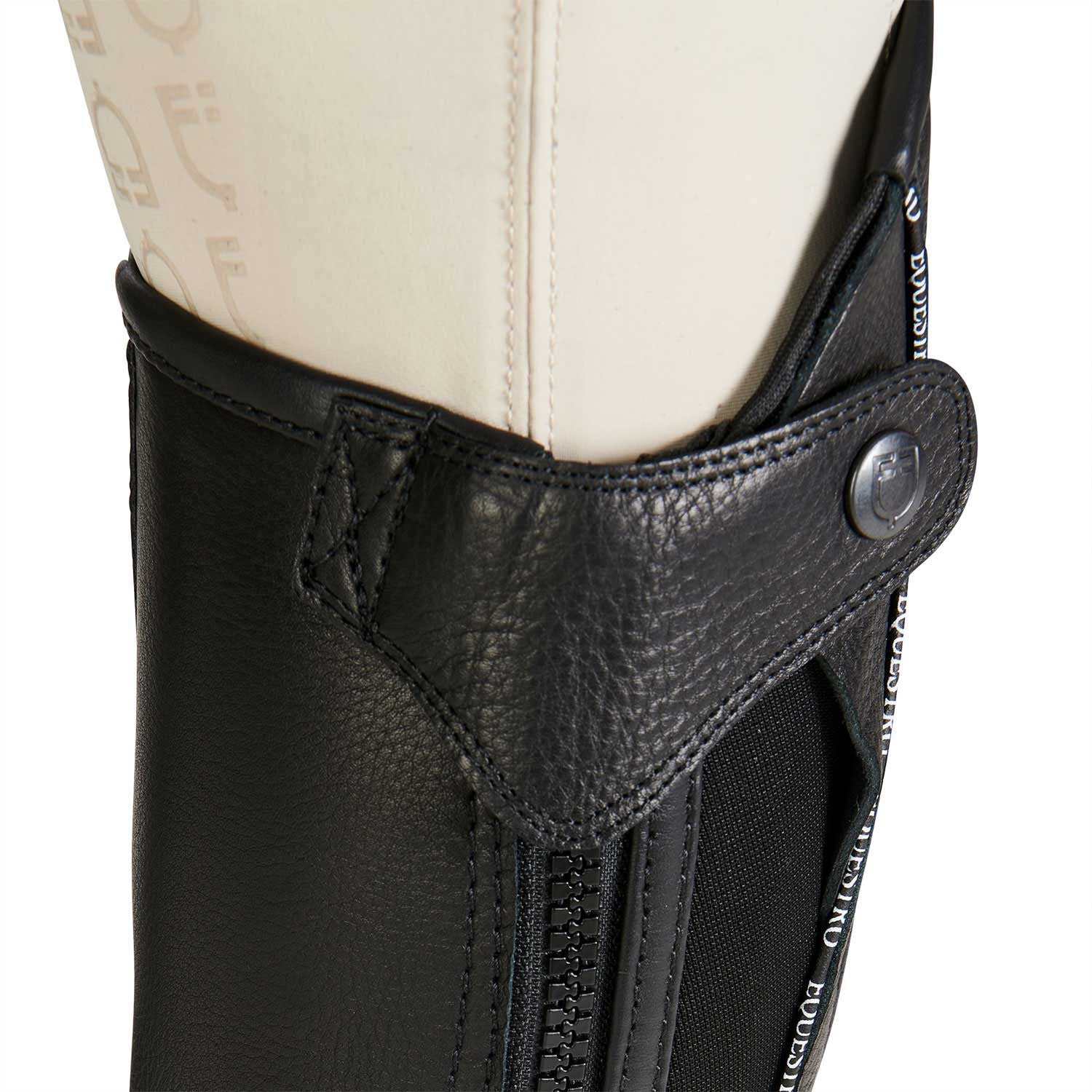 Polainas unisex de cuero con ribete en contraste Equestro - Negro