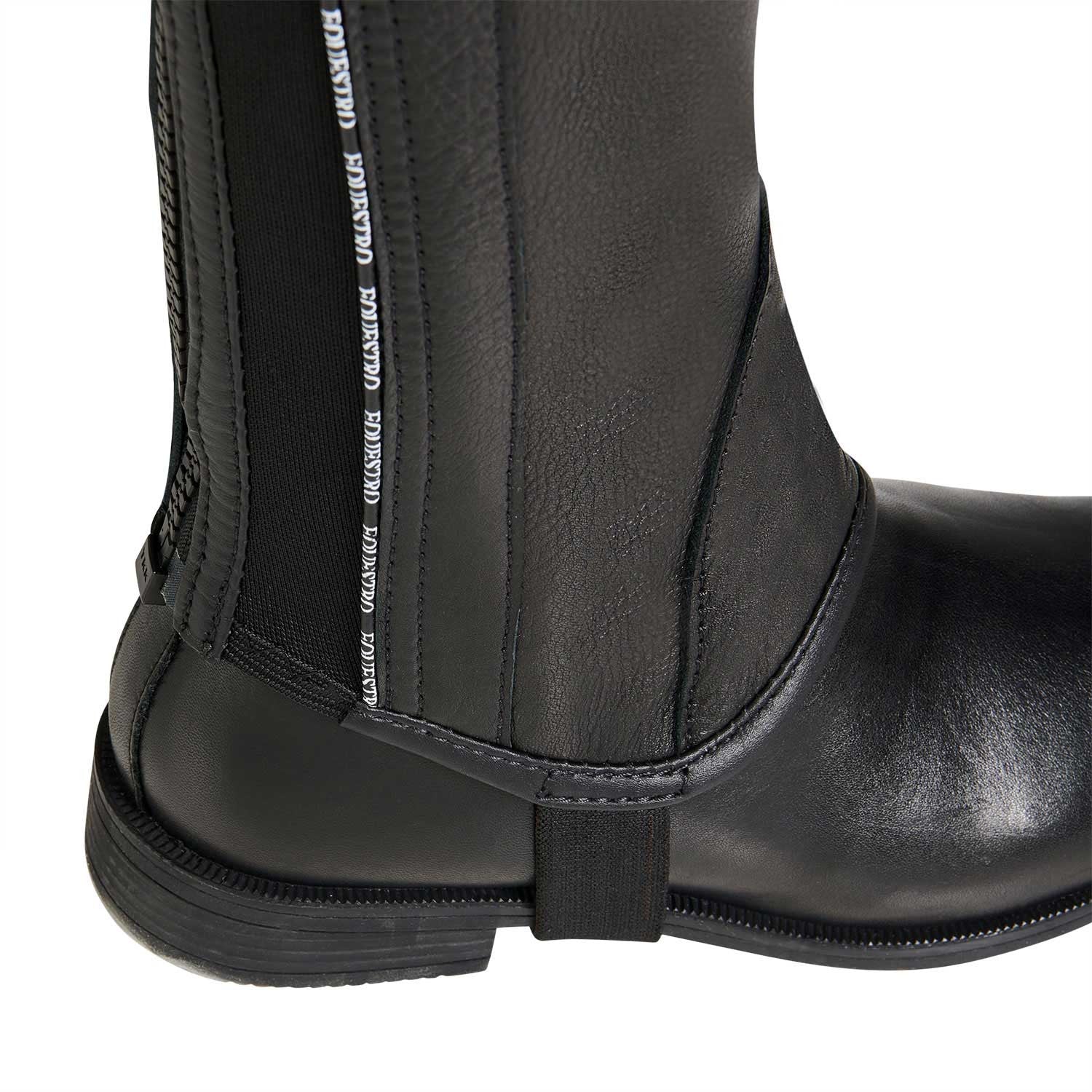 Polainas unisex de cuero con ribete en contraste Equestro - Negro