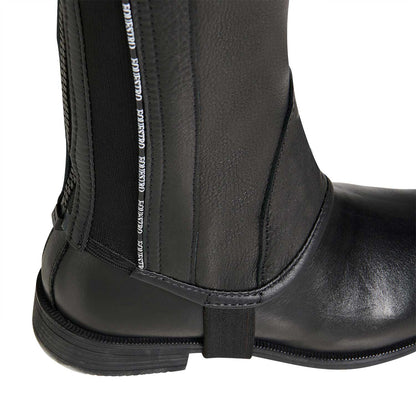 Polainas unisex de cuero con ribete en contraste Equestro - Negro
