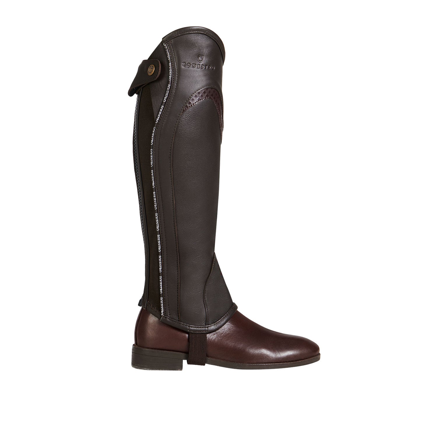 Polainas unisex de cuero con ribete en contraste Equestro - Marrón