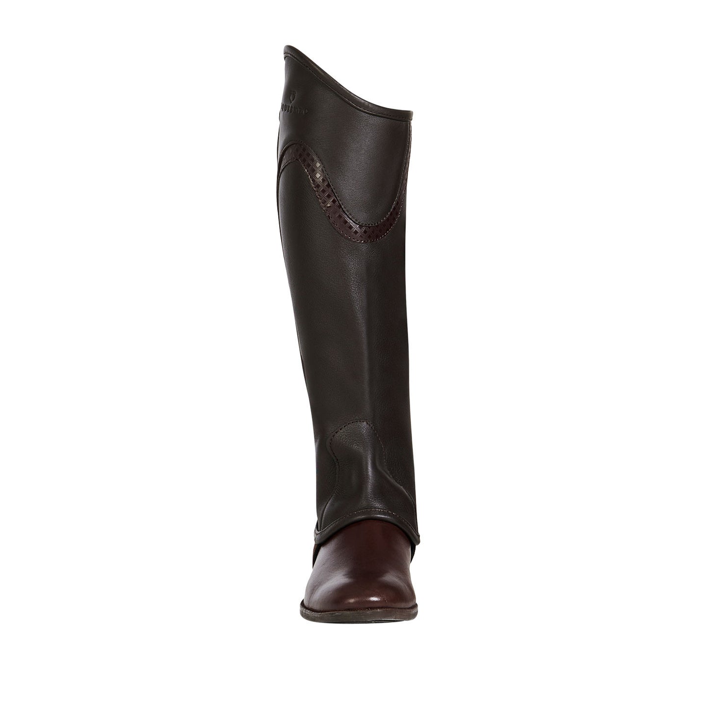 Polainas unisex de cuero con ribete en contraste Equestro - Marrón