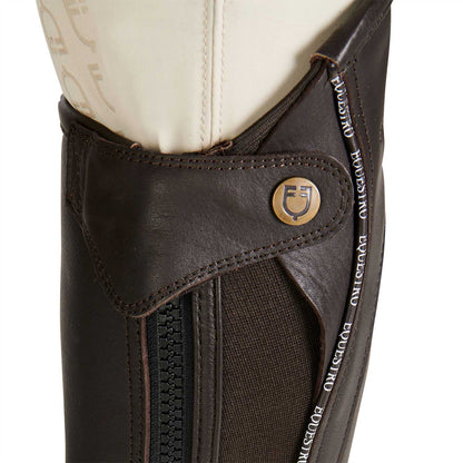 Polainas unisex de cuero con ribete en contraste Equestro - Marrón