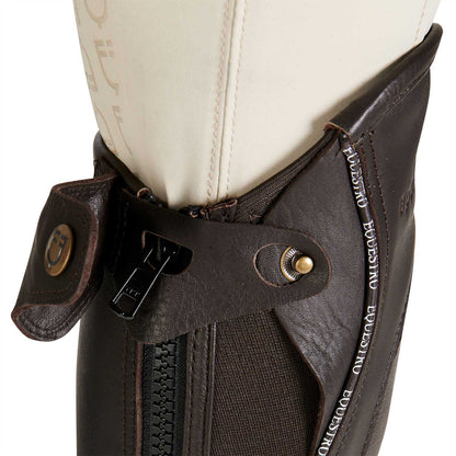 Polainas unisex de cuero con ribete en contraste Equestro - Marrón