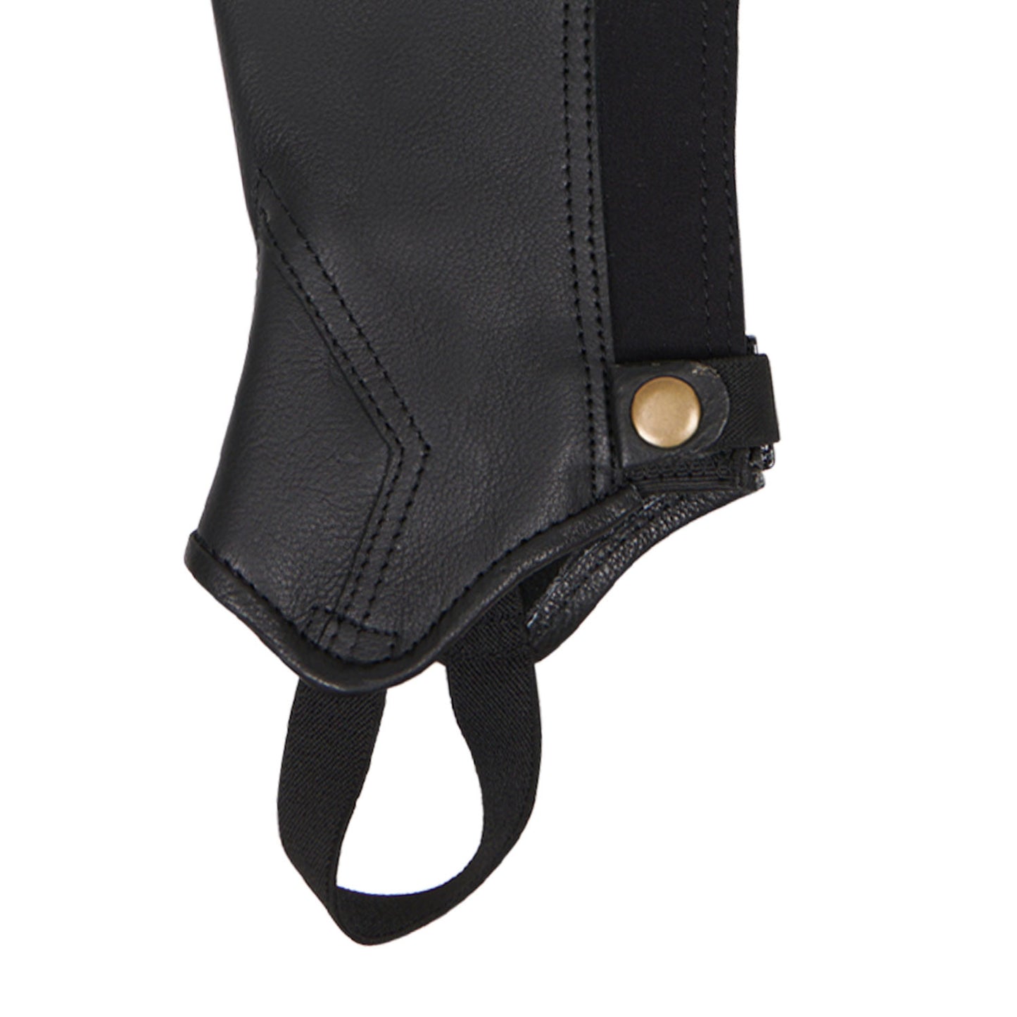 Polainas unisex de cuero con cremallera trasera Equestro - Negro