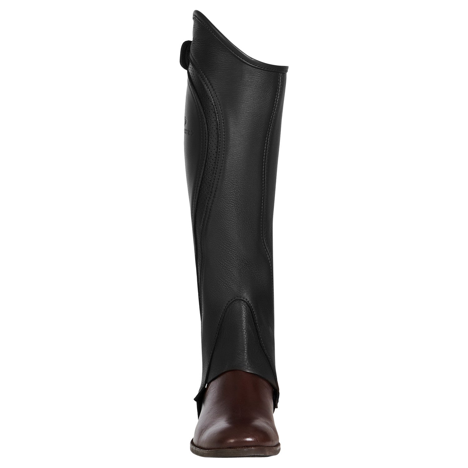 Polainas unisex de cuero de alta calidad Equestro - Negro