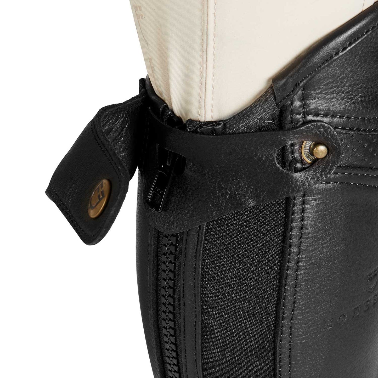 Polainas unisex de cuero de alta calidad Equestro - Negro