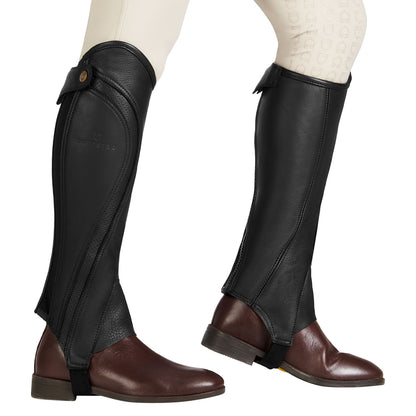 Polainas unisex de cuero de alta calidad Equestro - Negro