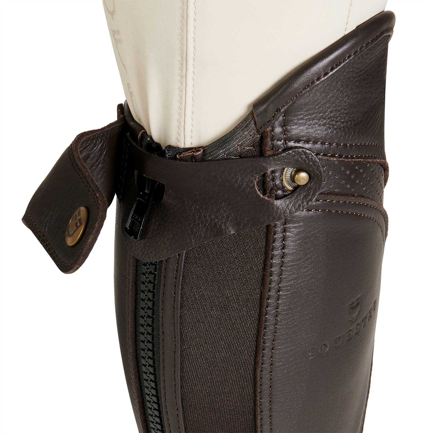 Polainas unisex de cuero de alta calidad Equestro - Marrón