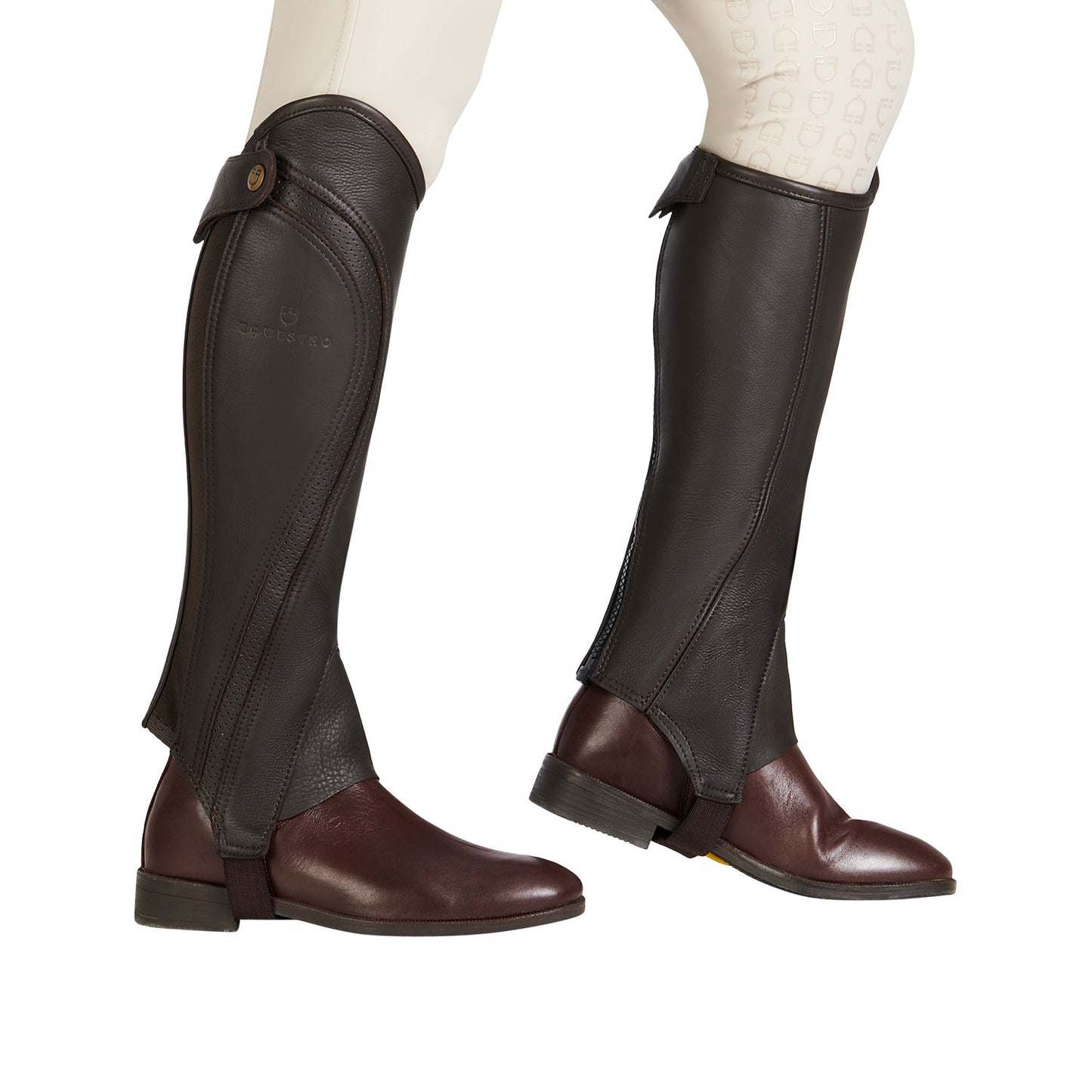 Polainas unisex de cuero de alta calidad Equestro - Marrón