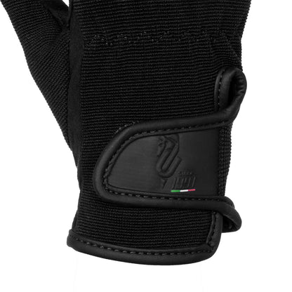 Guantes piel sintética amara Umbria Equitazione - Negro