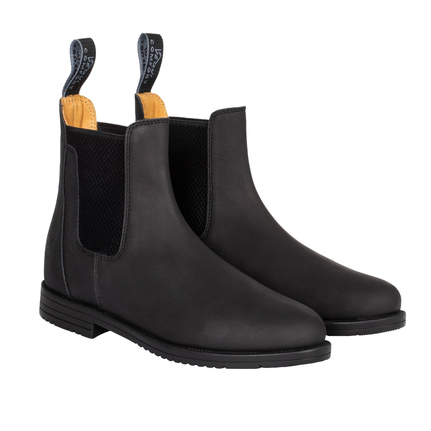 Botines jodhpur de cuero con elástico lateral Equicomfort - Negro