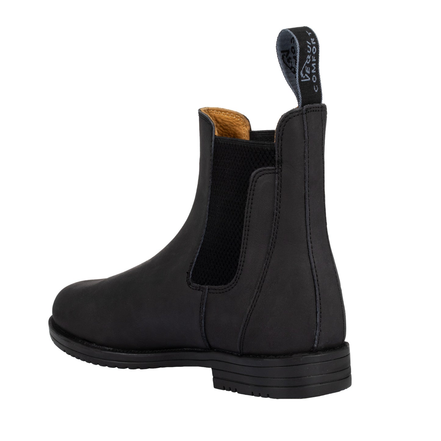 Botines jodhpur de cuero con elástico lateral Equicomfort - Negro