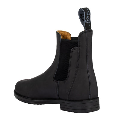 Botines jodhpur de cuero con elástico lateral Equicomfort - Negro