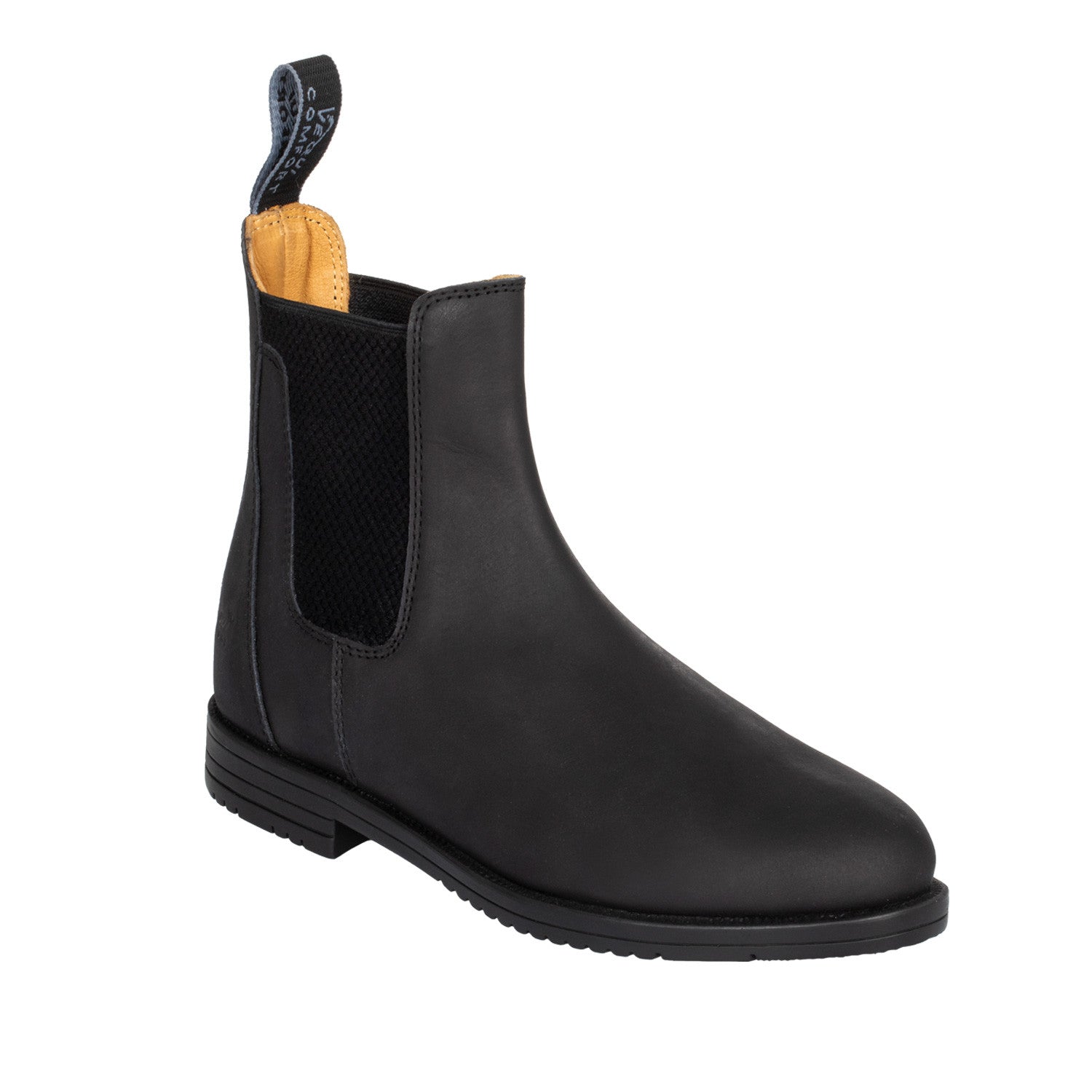 Botines jodhpur de cuero con elástico lateral Equicomfort - Negro
