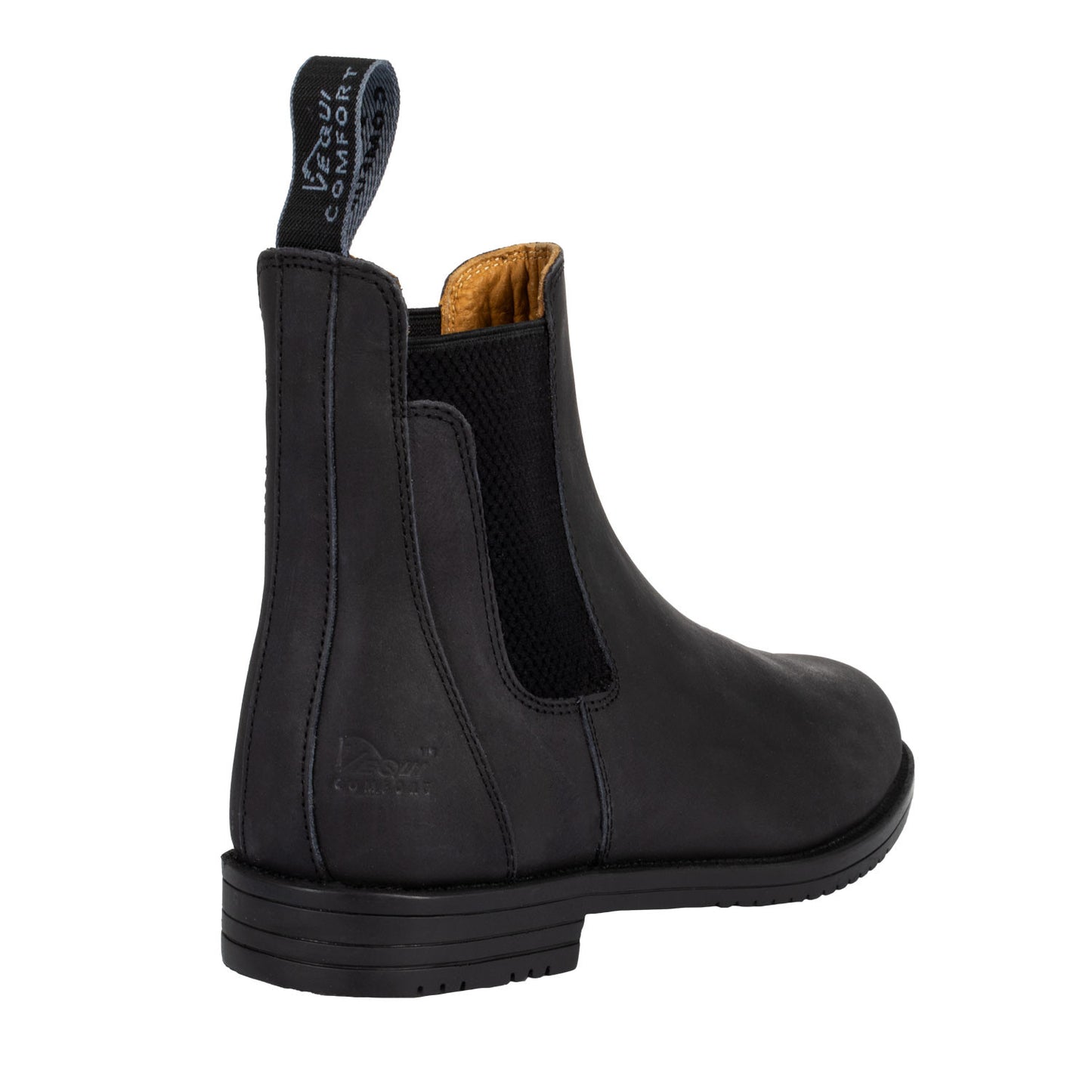 Botines jodhpur de cuero con elástico lateral Equicomfort - Negro