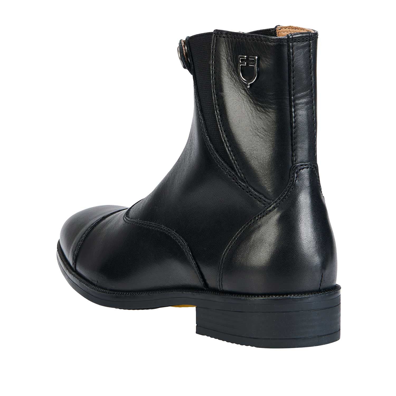 Botines unisex de cuero de plena flor, con cremallera delantera Equestro - Negro
