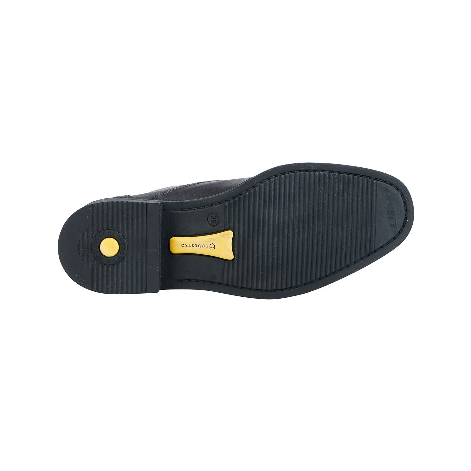 Botines unisex de cuero de plena flor, con cremallera delantera Equestro - Negro
