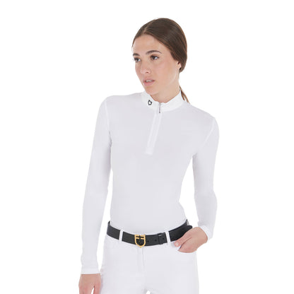 Polo de mujer de concurso entallado de manga larga Equestro
