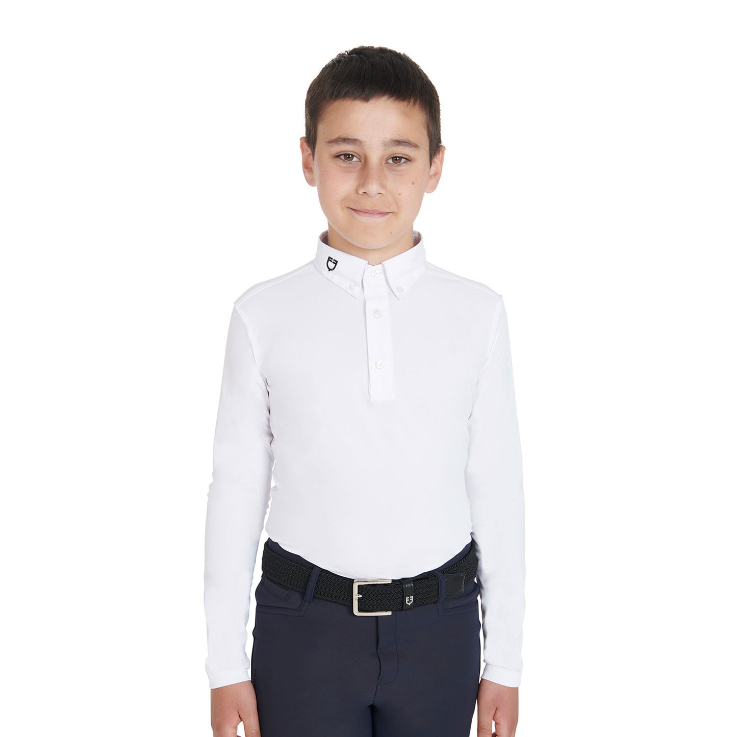 Polo de niño de concurso slim fit tres botones Equestro