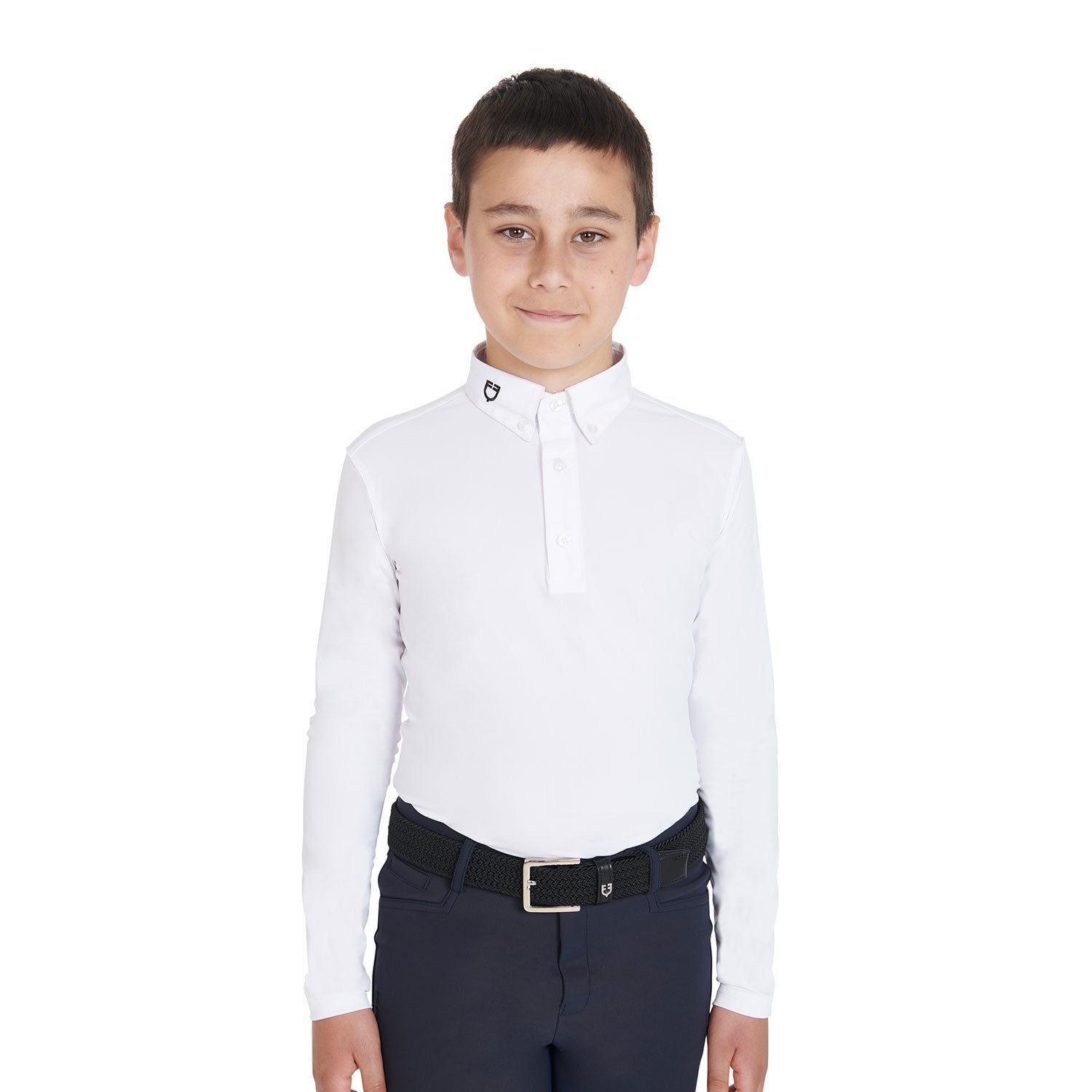 Polo de niño de concurso slim fit tres botones Equestro