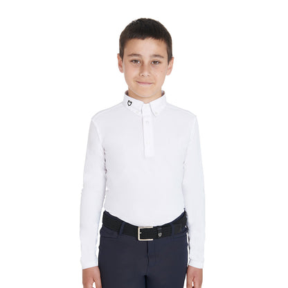 Polo de niño de concurso slim fit tres botones Equestro