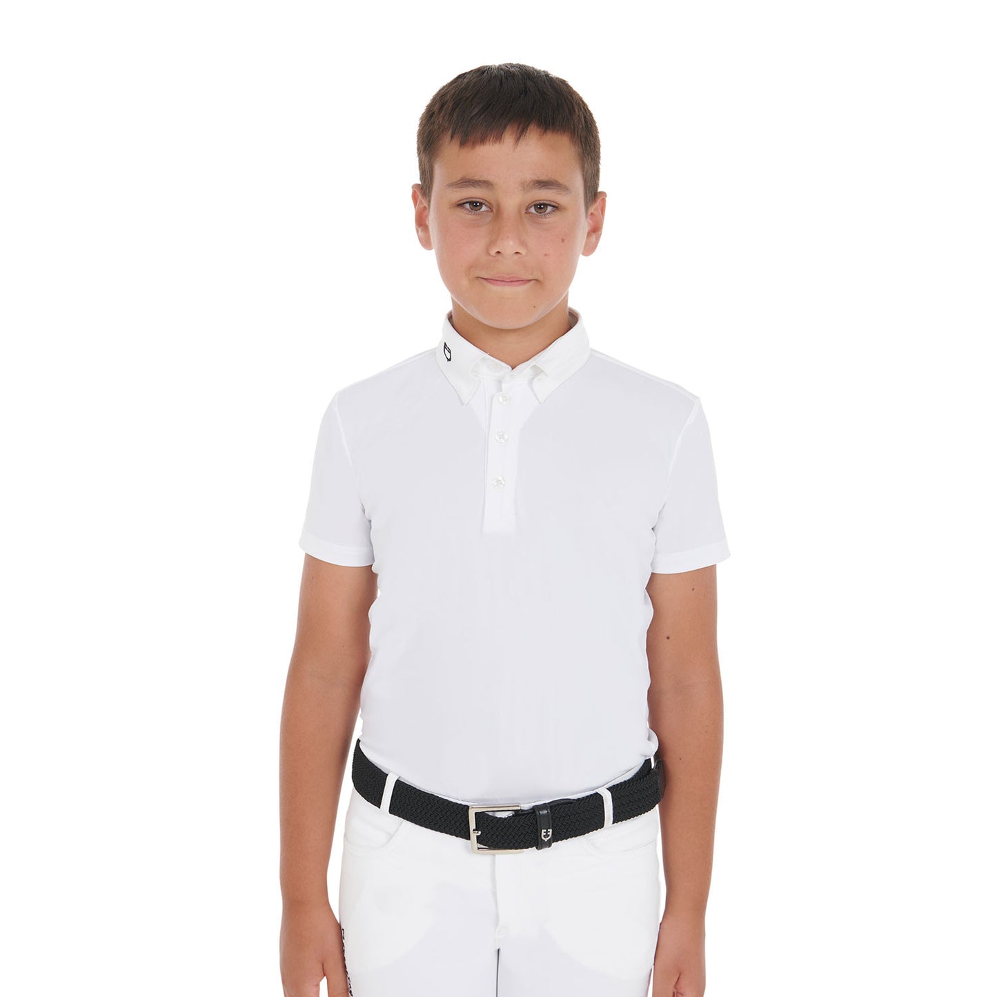 Polo de niño de concurso slim fit cuatro botones Equestro