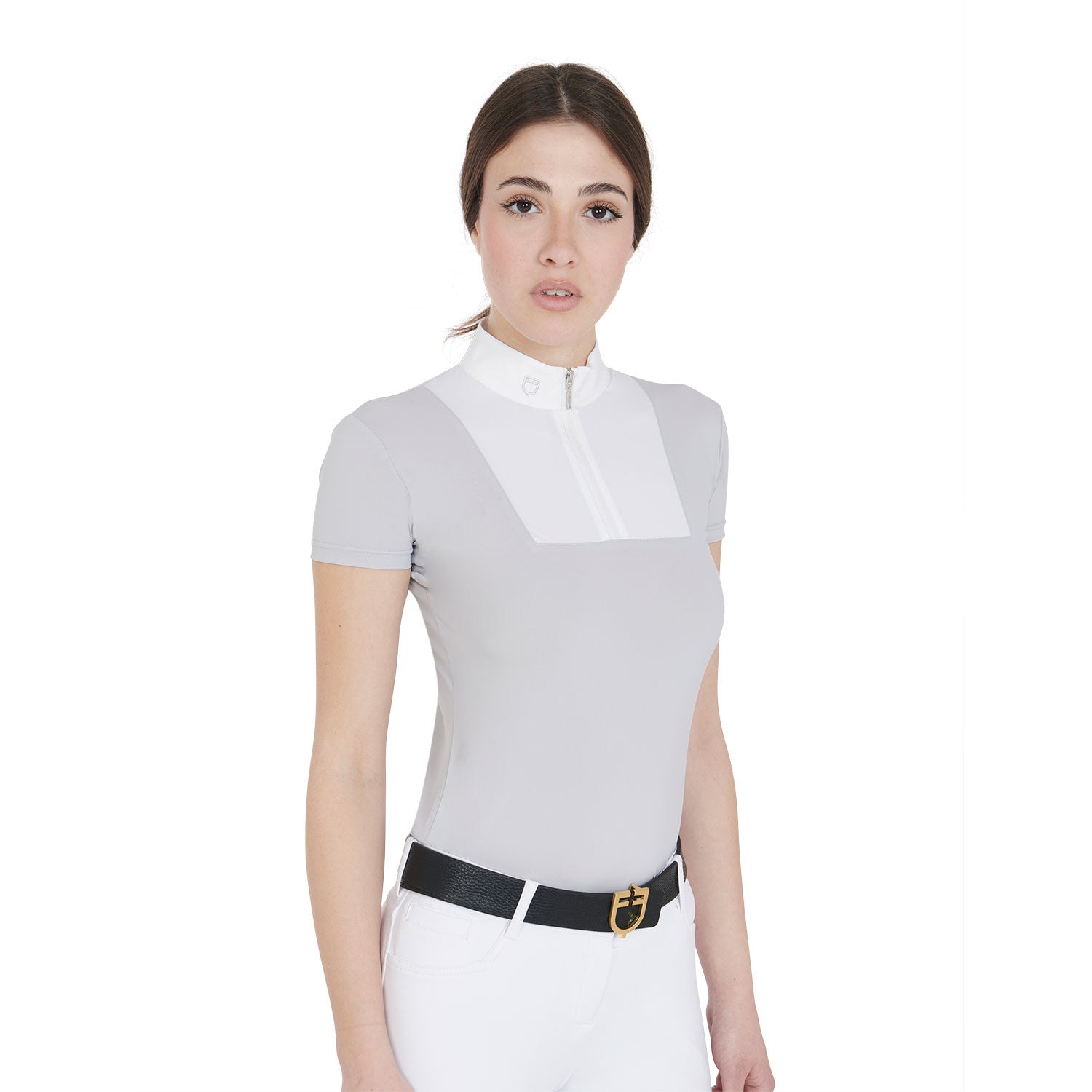 Polo de mujer de concurso entallada de manga corta Equestro