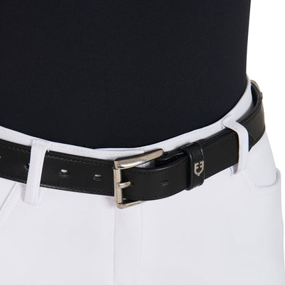 Cinturón de cuero con detalles de hilos y strass Equestro - Black/Silver