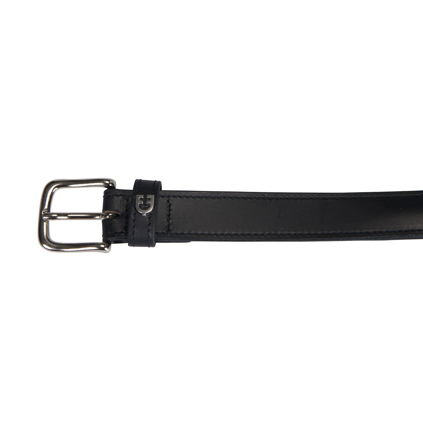 Cinturón de cuero con detalles de ribete Equestro - Black/Silver